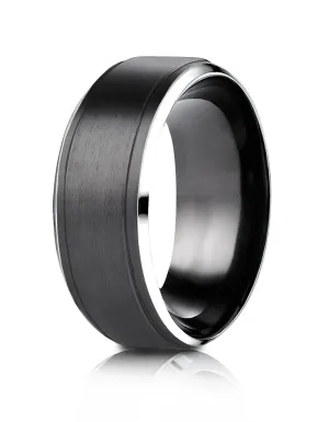 Benchmark Cobaltchrome 9mm Comfort-Fit Satin-Finished Stair-Step Edge Design Ring, (Sizes 6-14)