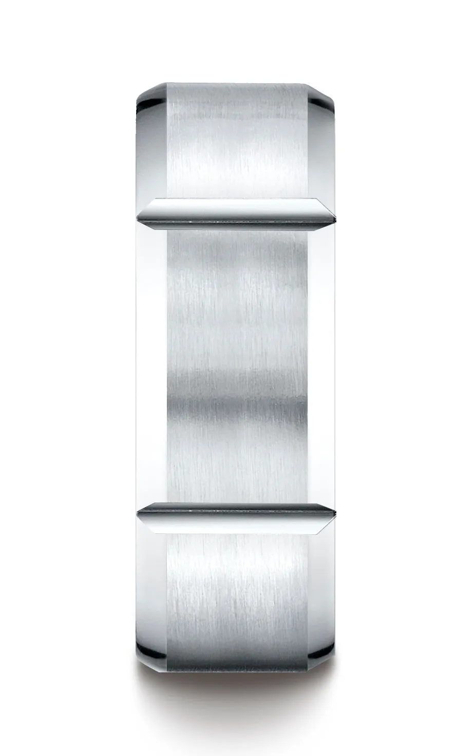 Benchmark Palladium 8mm Comfort-Fit Satin-Finished Grooves Carved Design Wedding Band Ring