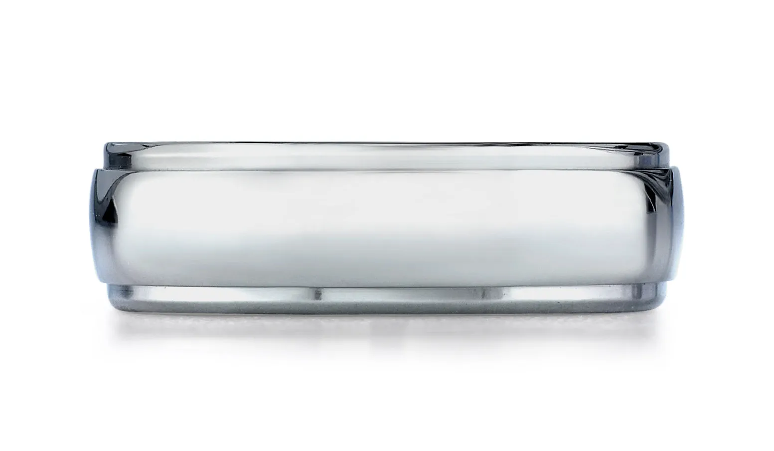 Benchmark Titanium 7mm Comfort-Fit Stepped Edge Design Wedding Band Ring, (Sizes 6 - 14)