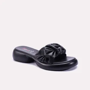Black Comfy Chunky Casual Slippers 0413124