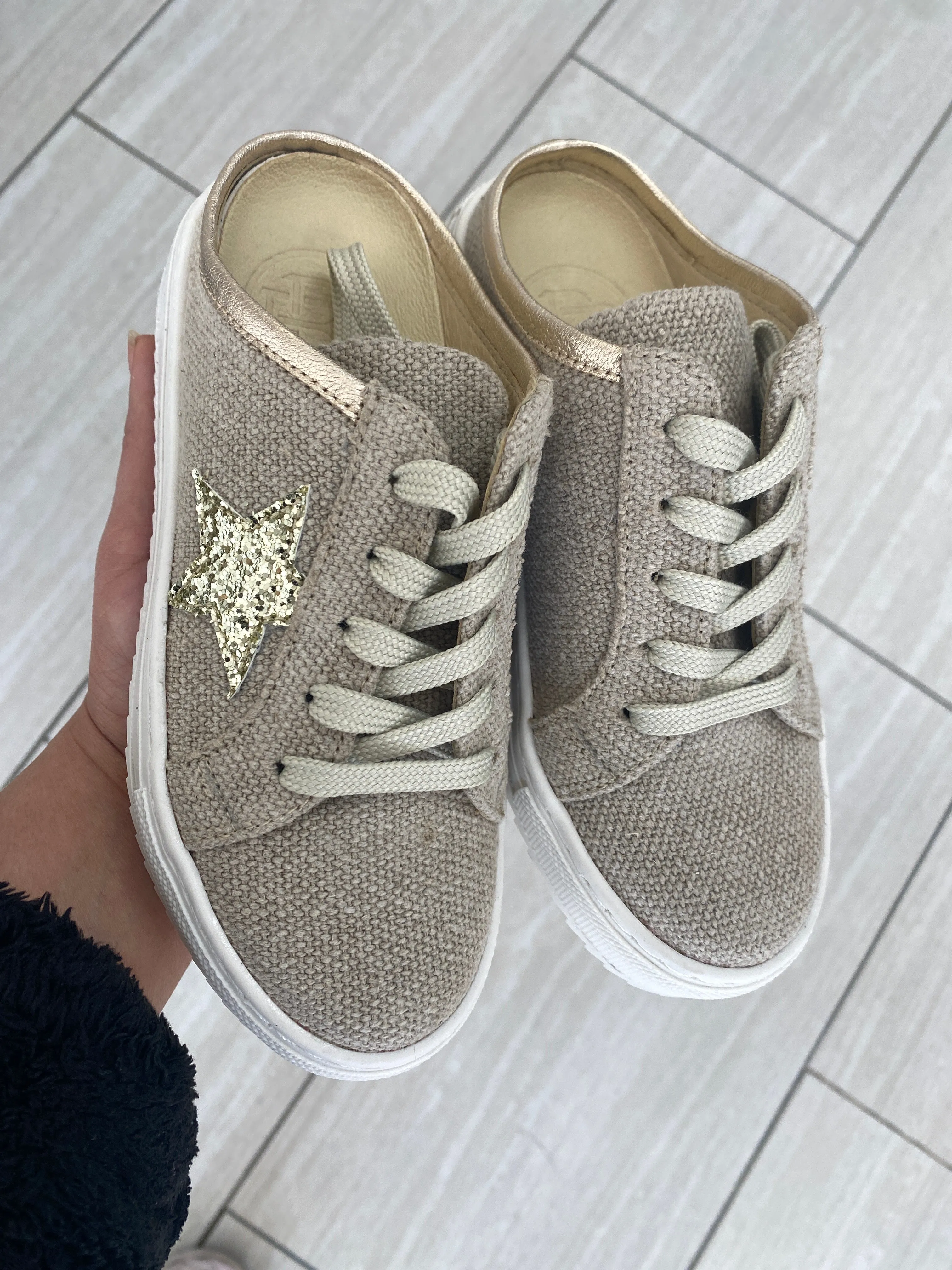 Blublonc Linen Star Sneaker Mule
