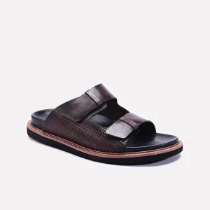 Brown Comfy Leather Casual Slippers 0151051