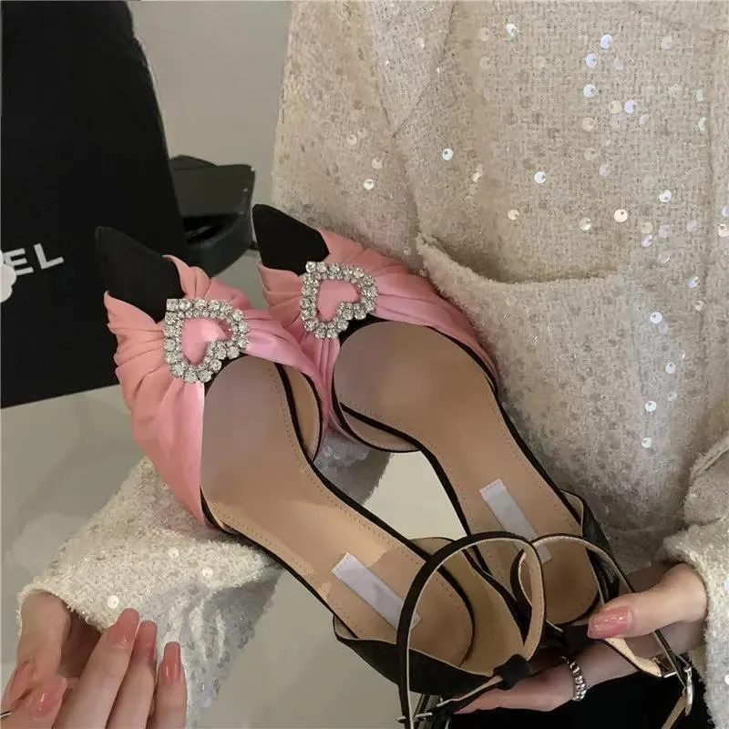 Buckle Strap Party Prom Strippers Mule Sandals for Women