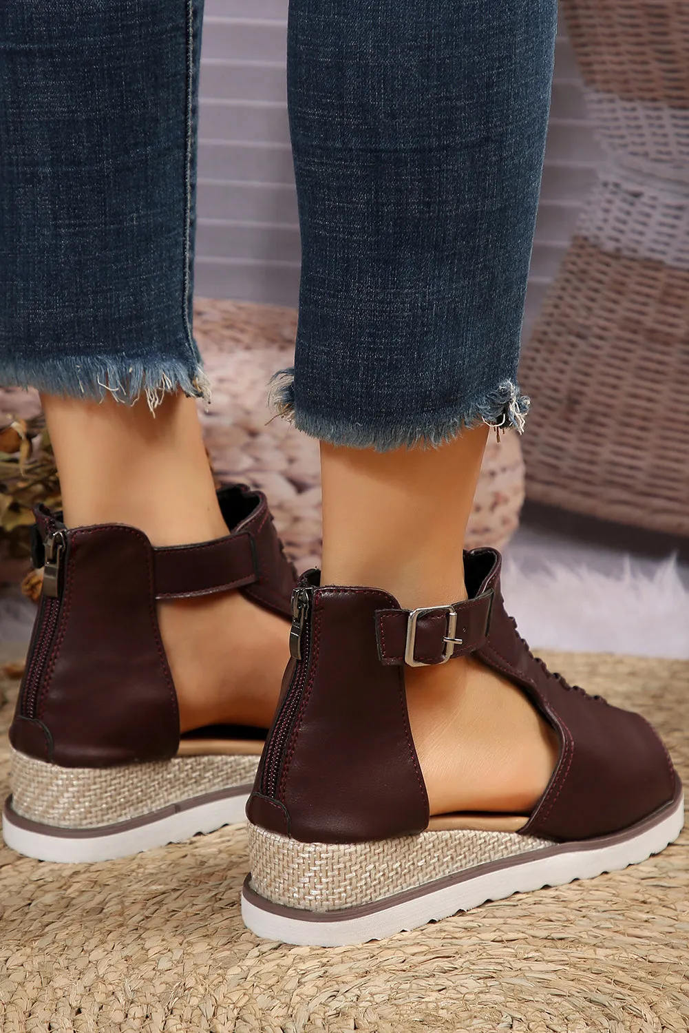 Buckle Strap Platform Sandals