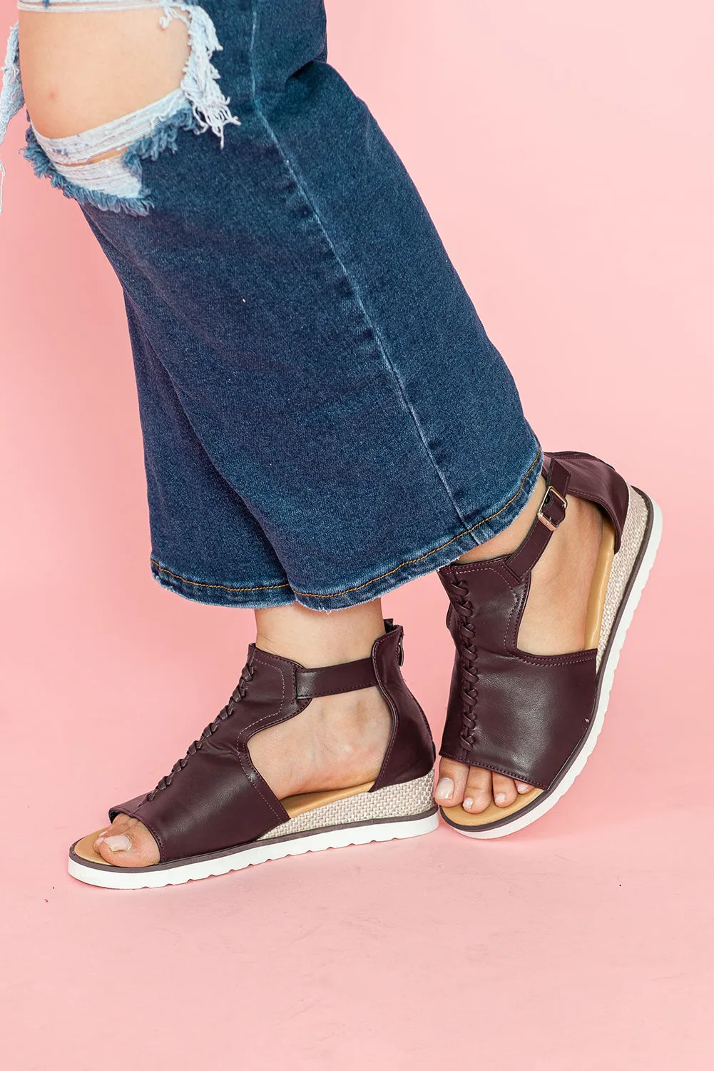 Buckle Strap Platform Sandals