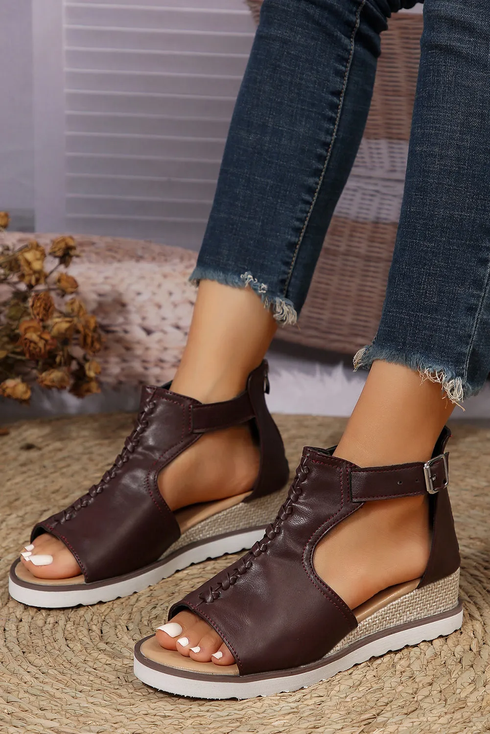 Buckle Strap Platform Sandals