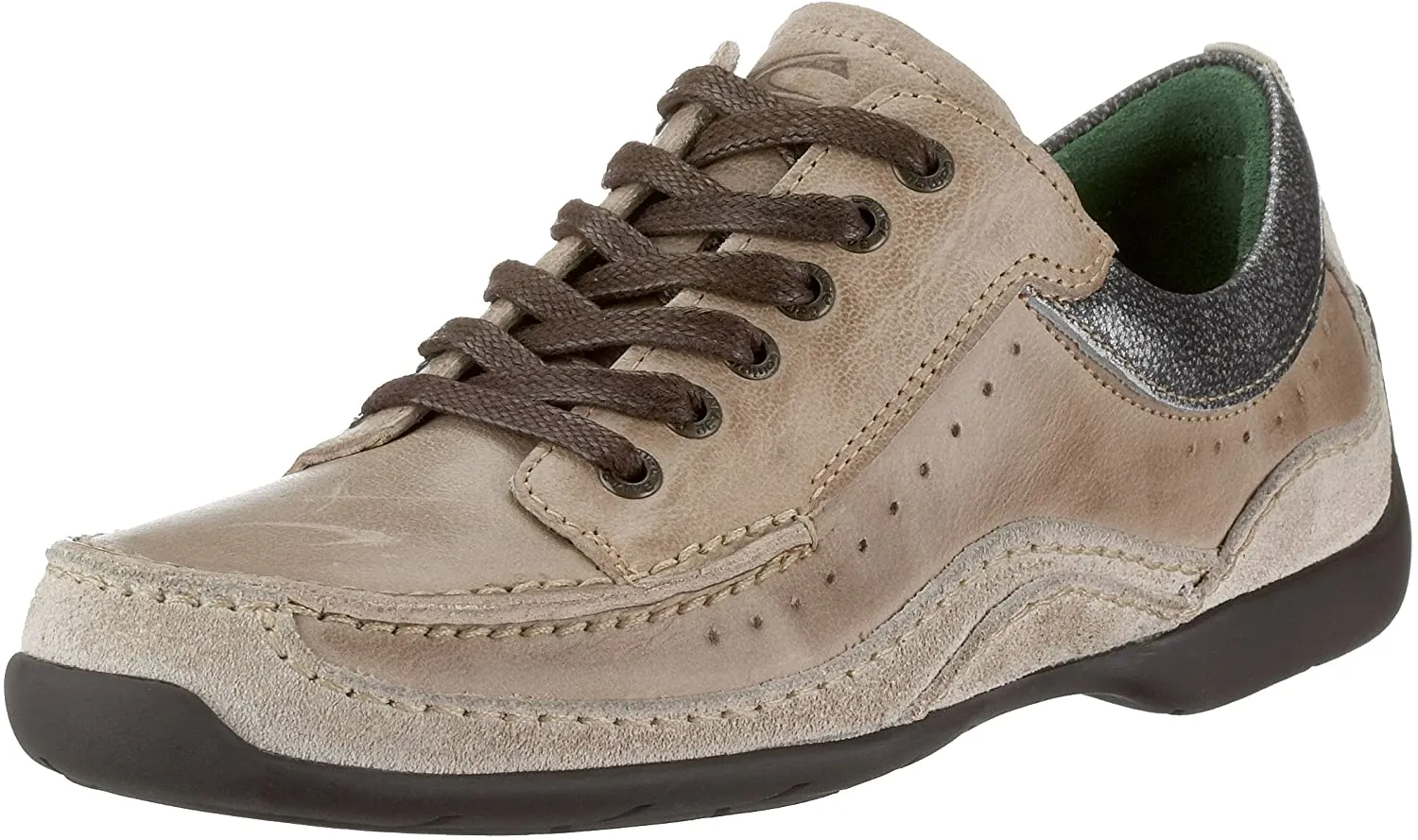 'Capri' women's lace-up sneaker - Stone beige