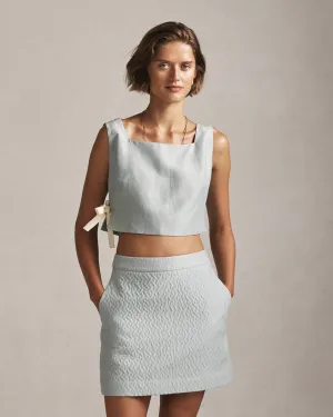 Colette Tie Top - Dusty Blue