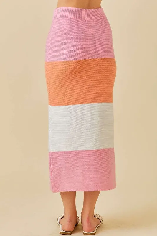 Color Block Sweat Skirt