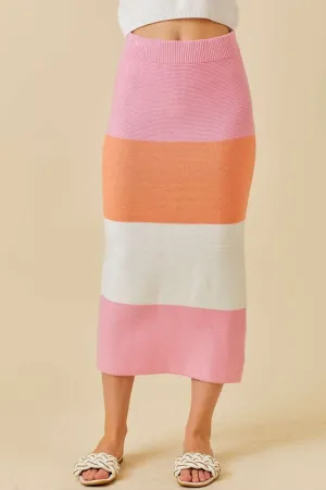 Color Block Sweat Skirt