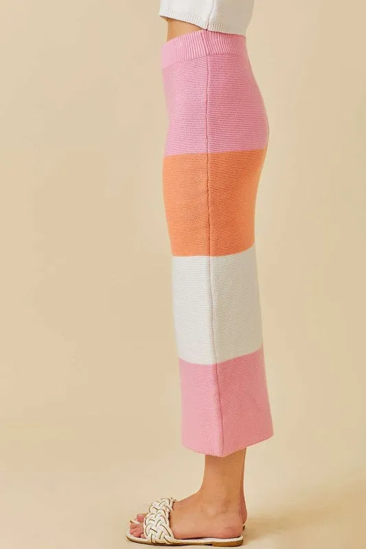 Color Block Sweat Skirt