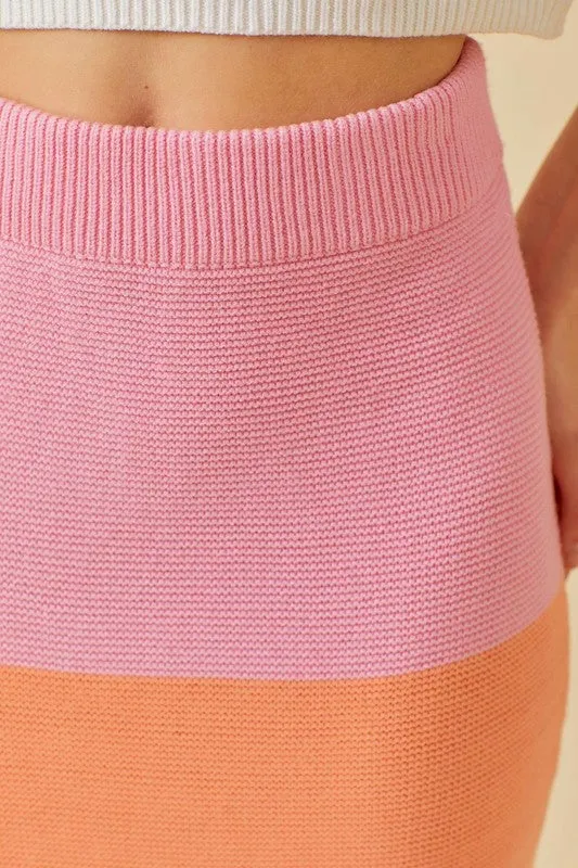 Color Block Sweat Skirt