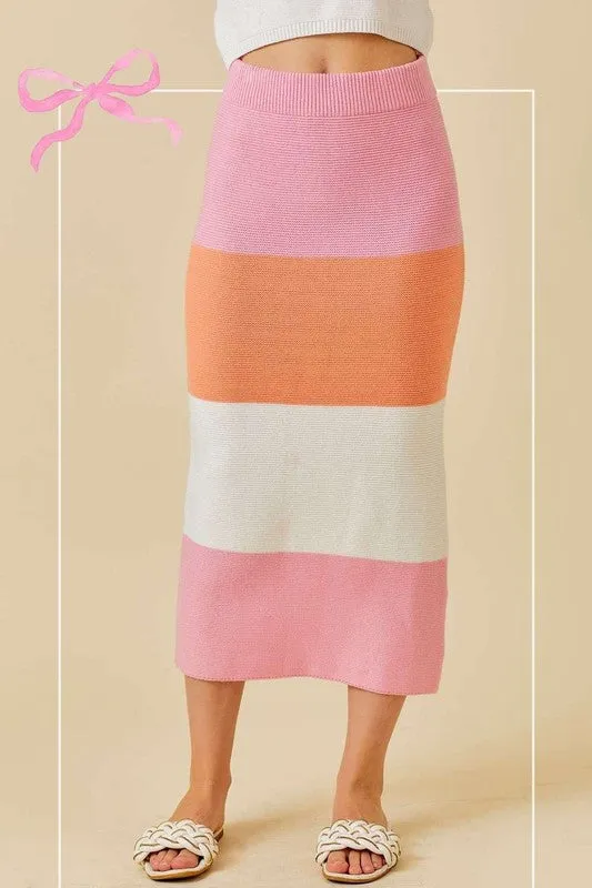 Color Block Sweat Skirt