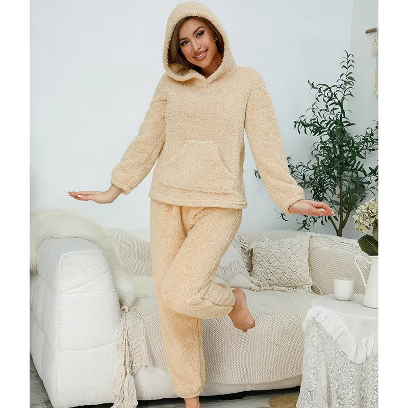Cozy Haven Sherpa Hoodie and Jogger Lounge Set