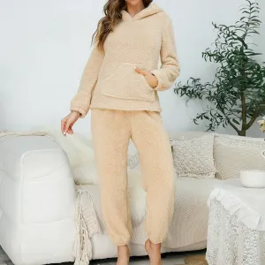 Cozy Haven Sherpa Hoodie and Jogger Lounge Set