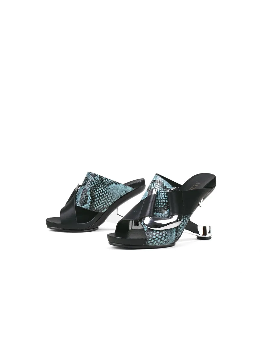 Criss-Cross Strap Buckle Elevator Heel Sandal