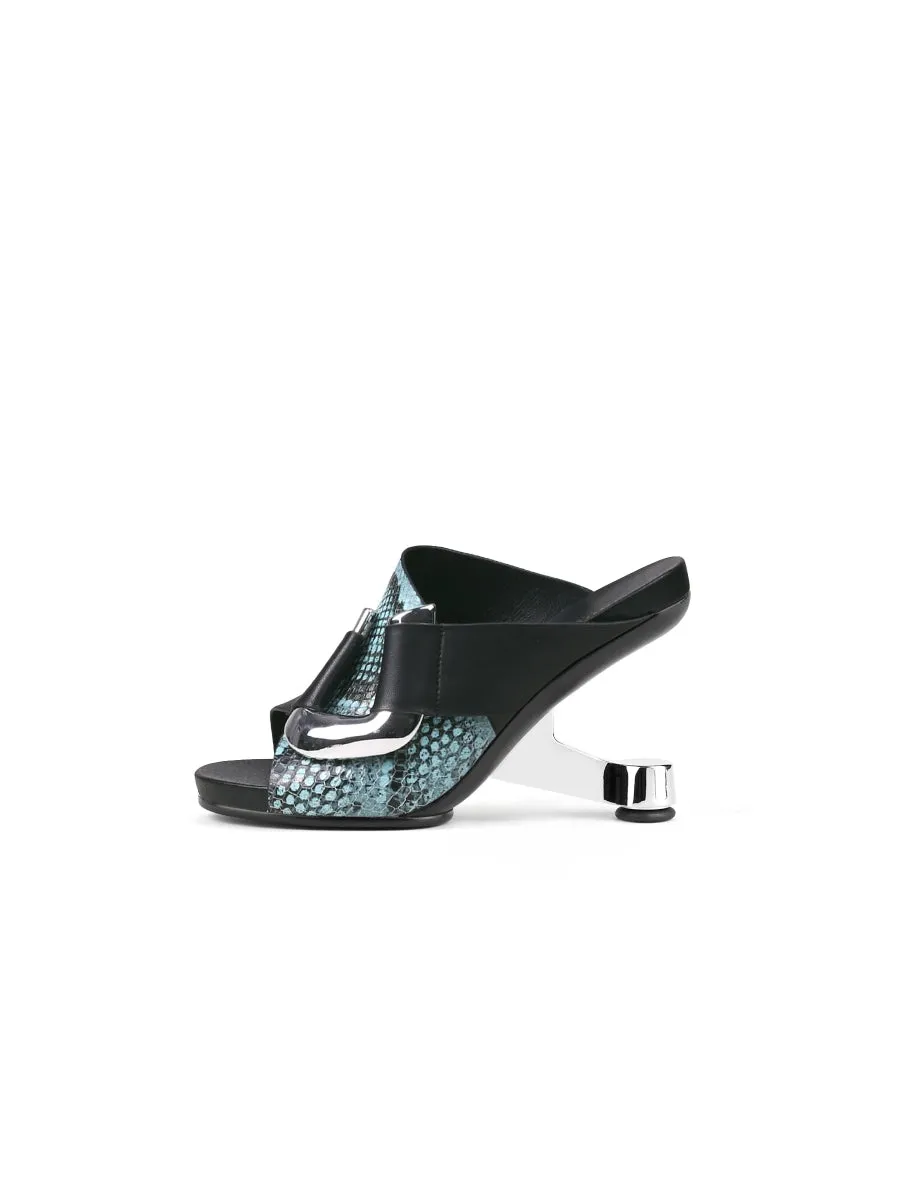 Criss-Cross Strap Buckle Elevator Heel Sandal