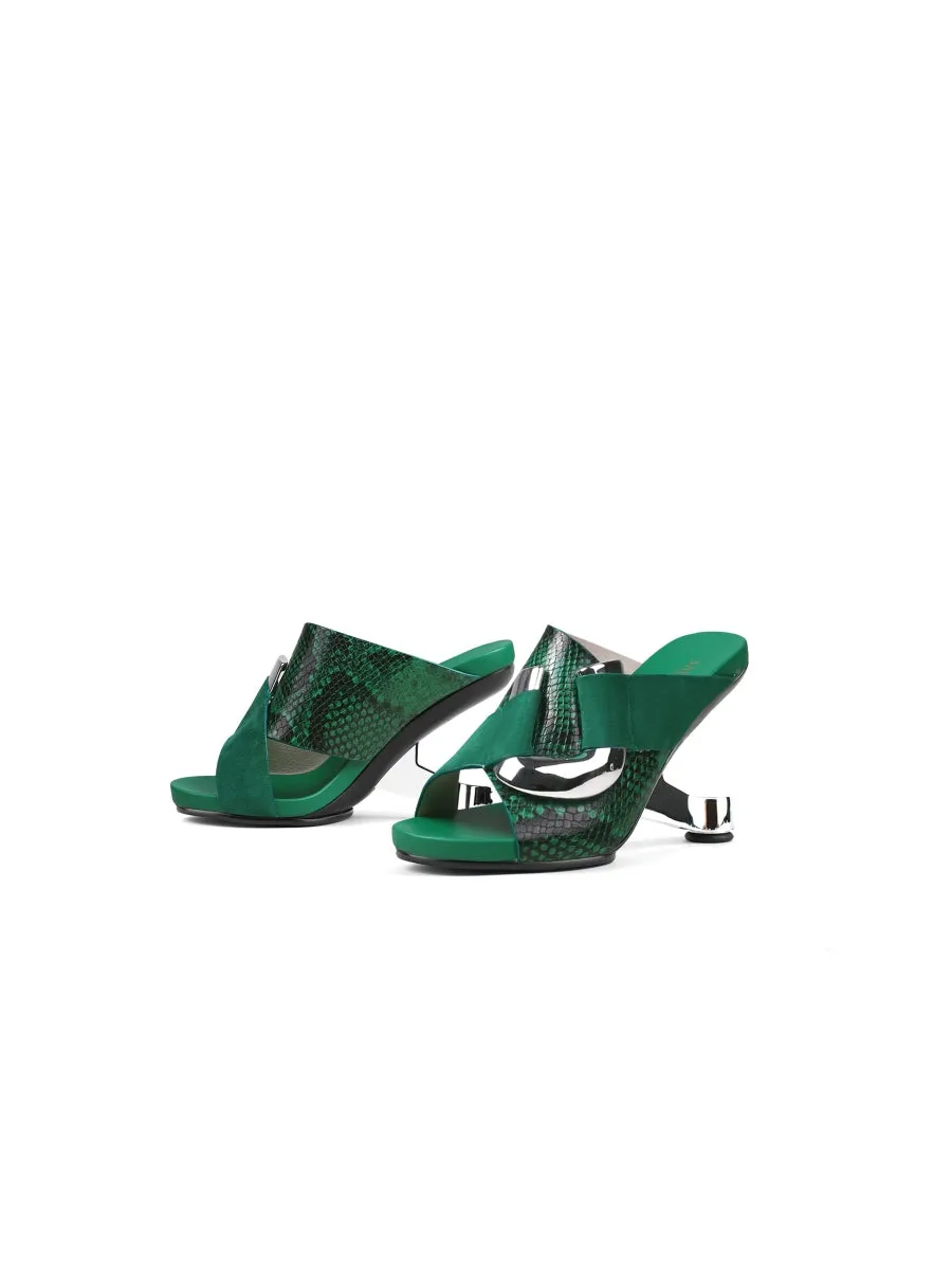 Criss-Cross Strap Buckle Elevator Heel Sandal