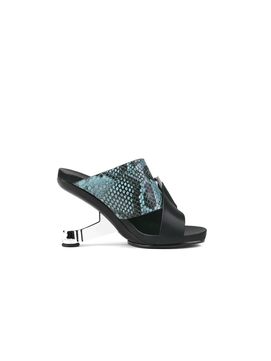 Criss-Cross Strap Buckle Elevator Heel Sandal