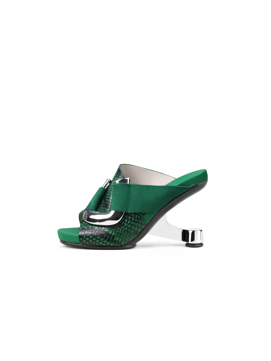 Criss-Cross Strap Buckle Elevator Heel Sandal