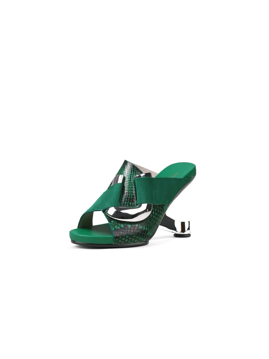 Criss-Cross Strap Buckle Elevator Heel Sandal