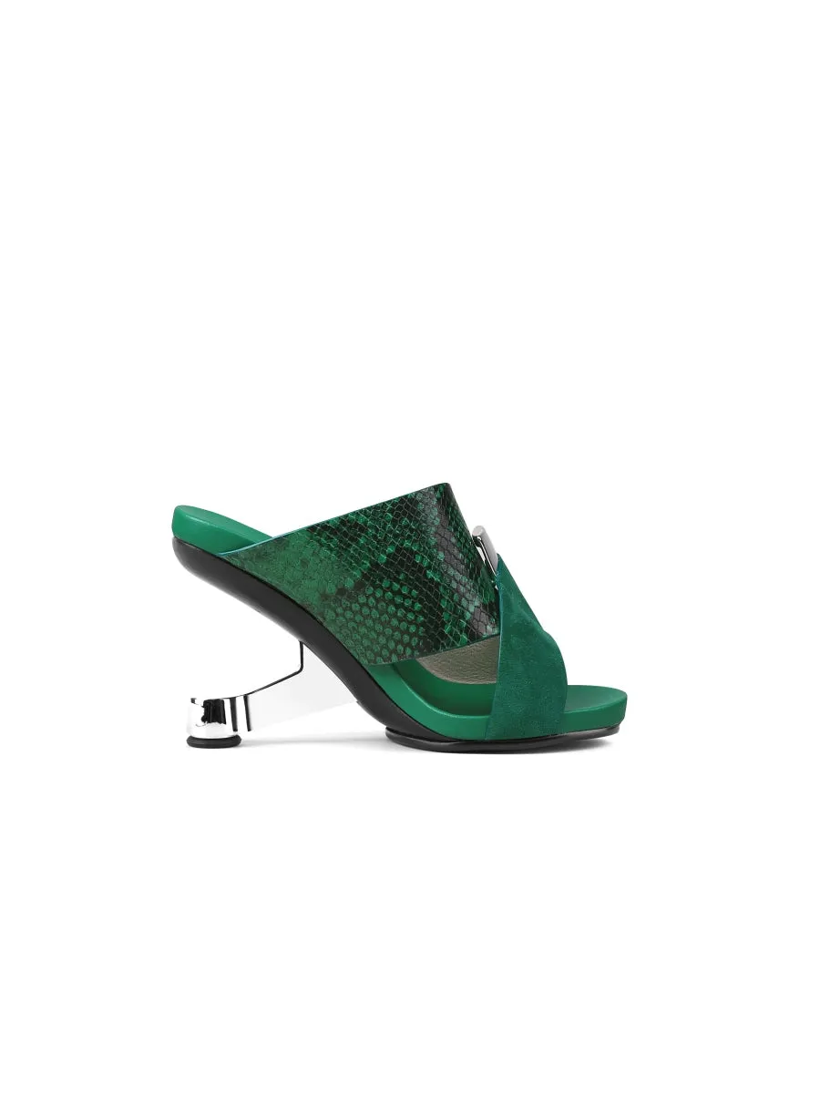 Criss-Cross Strap Buckle Elevator Heel Sandal