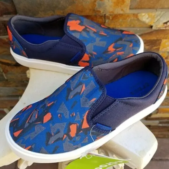 CROCS Citilane Novelty Slip-On Toddler Boys Camo Sneakers Blue/Orange Size 7 NEW