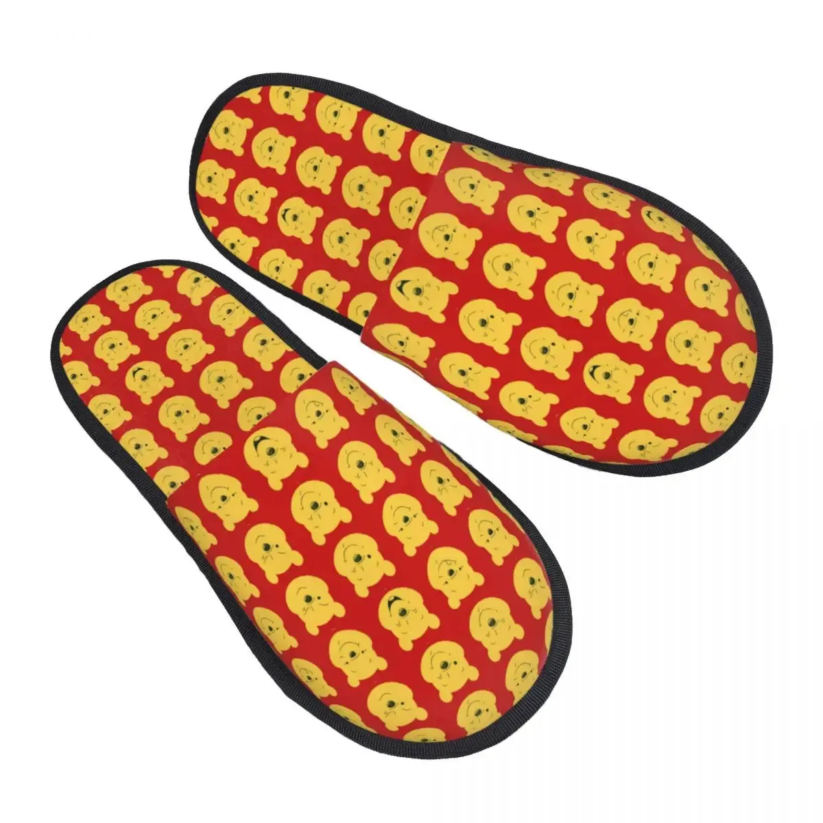 Custom Winnie The Pooh Memory Foam Slippers Women Comfy Warm Cartoon Bear House Slippers