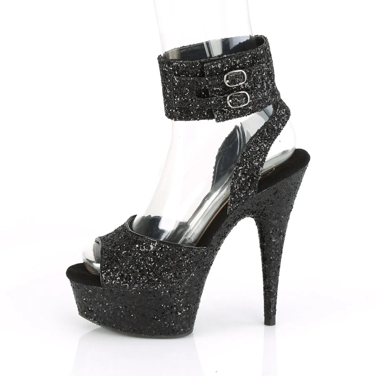 DELIGHT-691LG  Black Glitter/Black Glitter
