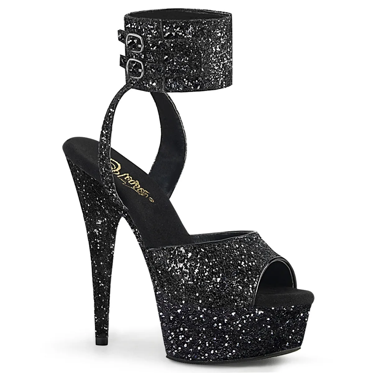 DELIGHT-691LG  Black Glitter/Black Glitter