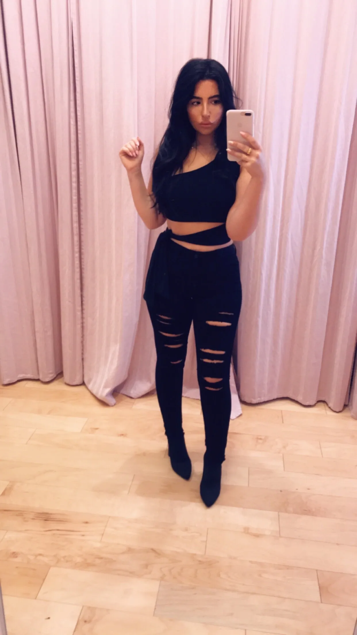 Distress Destroyed Skinny Stretchy Jean