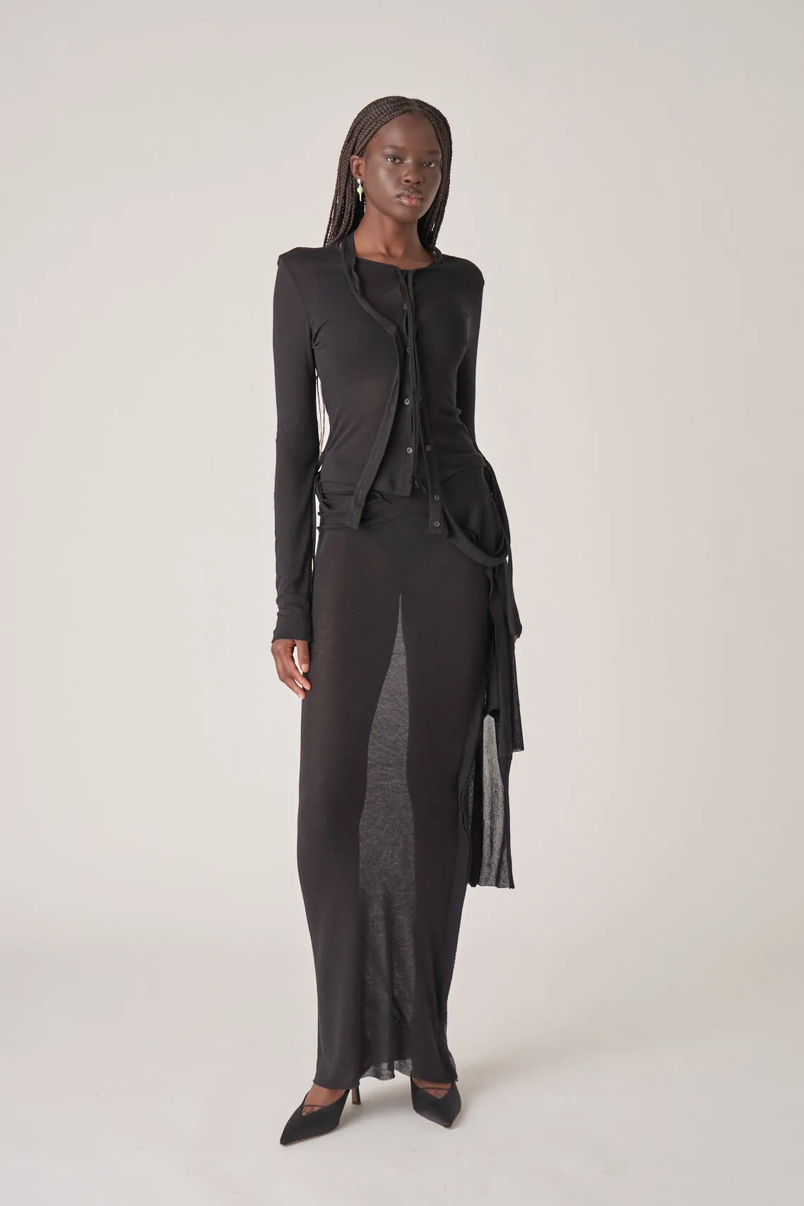 Double Closure Knit Cardigan