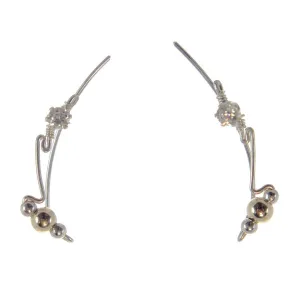 Ear Vine, Silver & Gold with Cubic Zirconia