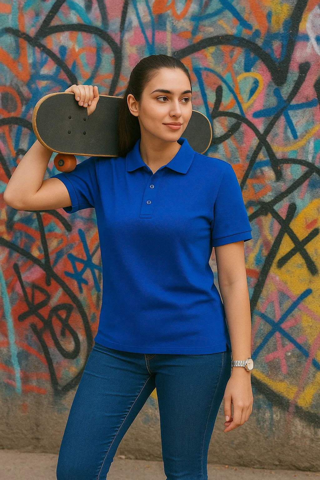 Emerald  Polo with Slim-Dark Blue