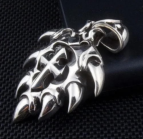 Ethnic Spike Sterling Silver Cross Pendant