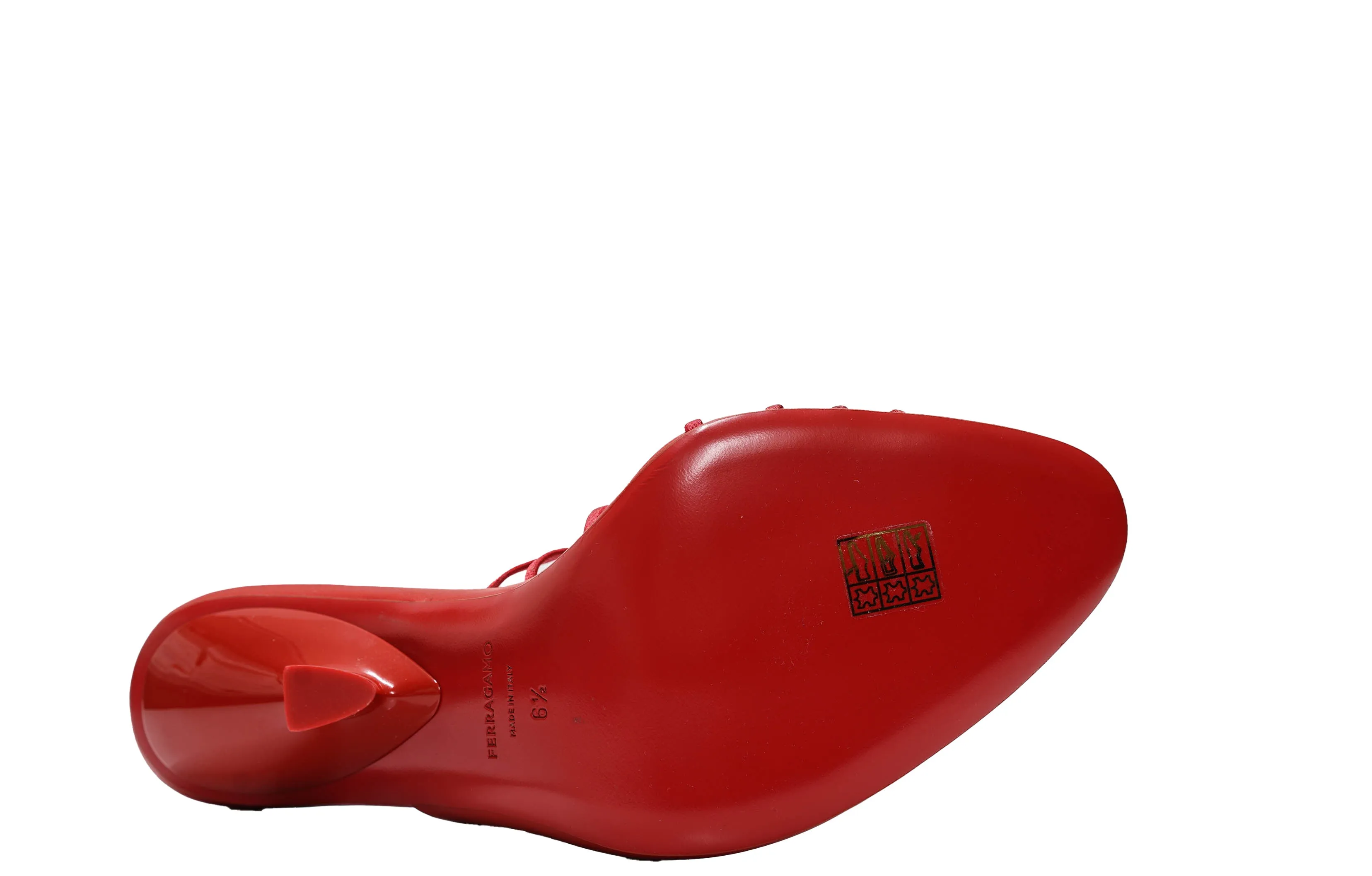 Ferragamo Women's Red Leather Strap Sandal Altaire 10.5cm 0760289 50% OFF