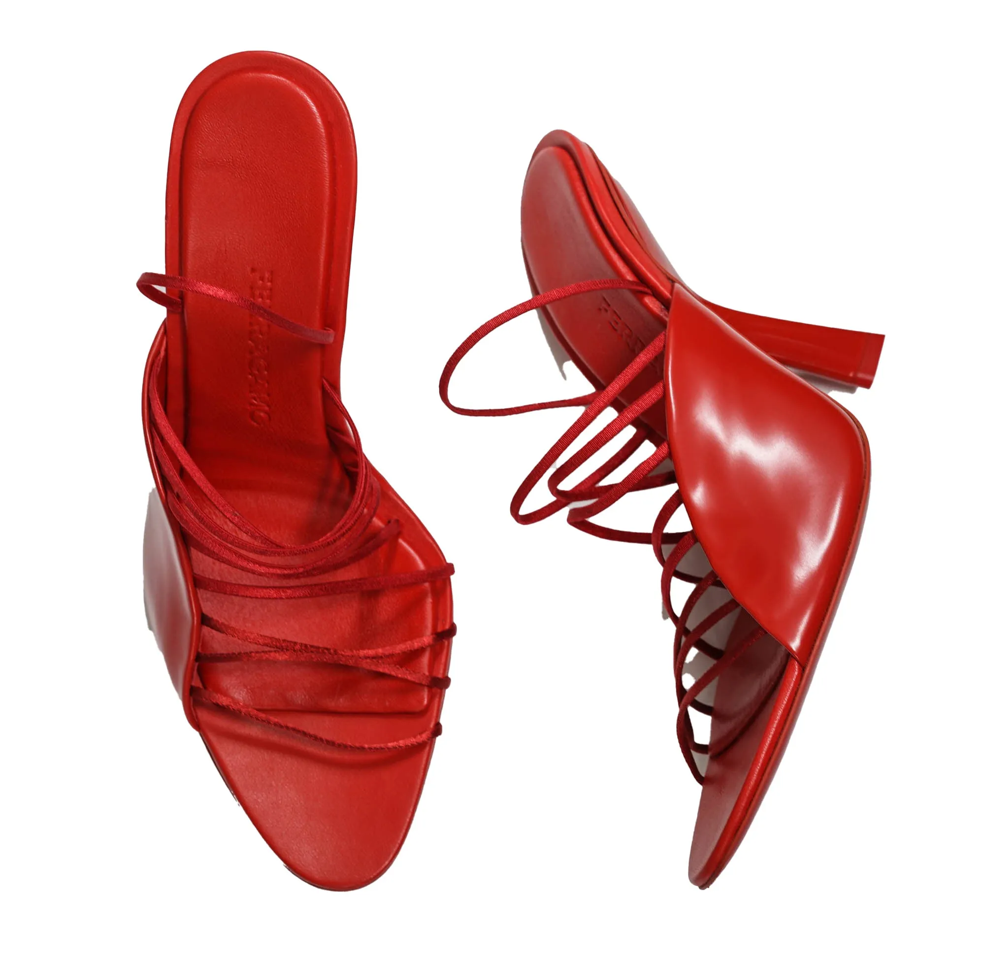 Ferragamo Women's Red Leather Strap Sandal Altaire 10.5cm 0760289 50% OFF