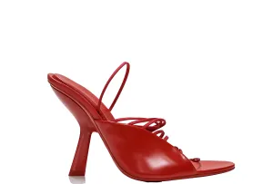 Ferragamo Women's Red Leather Strap Sandal Altaire 10.5cm 0760289 50% OFF