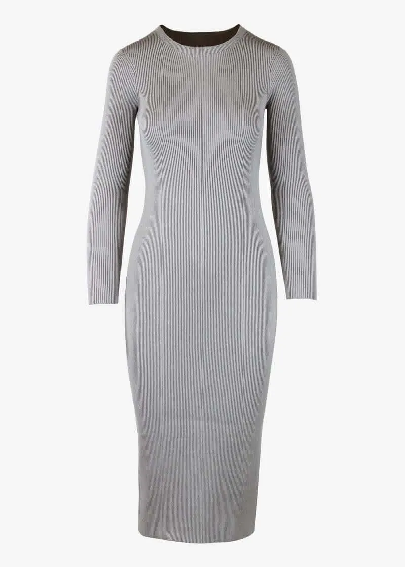 FIONA | Long Sleeve Crew-Neck Rib Dress