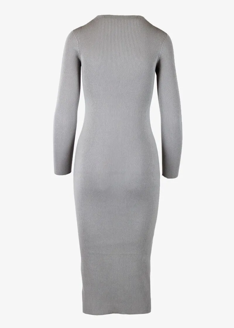 FIONA | Long Sleeve Crew-Neck Rib Dress