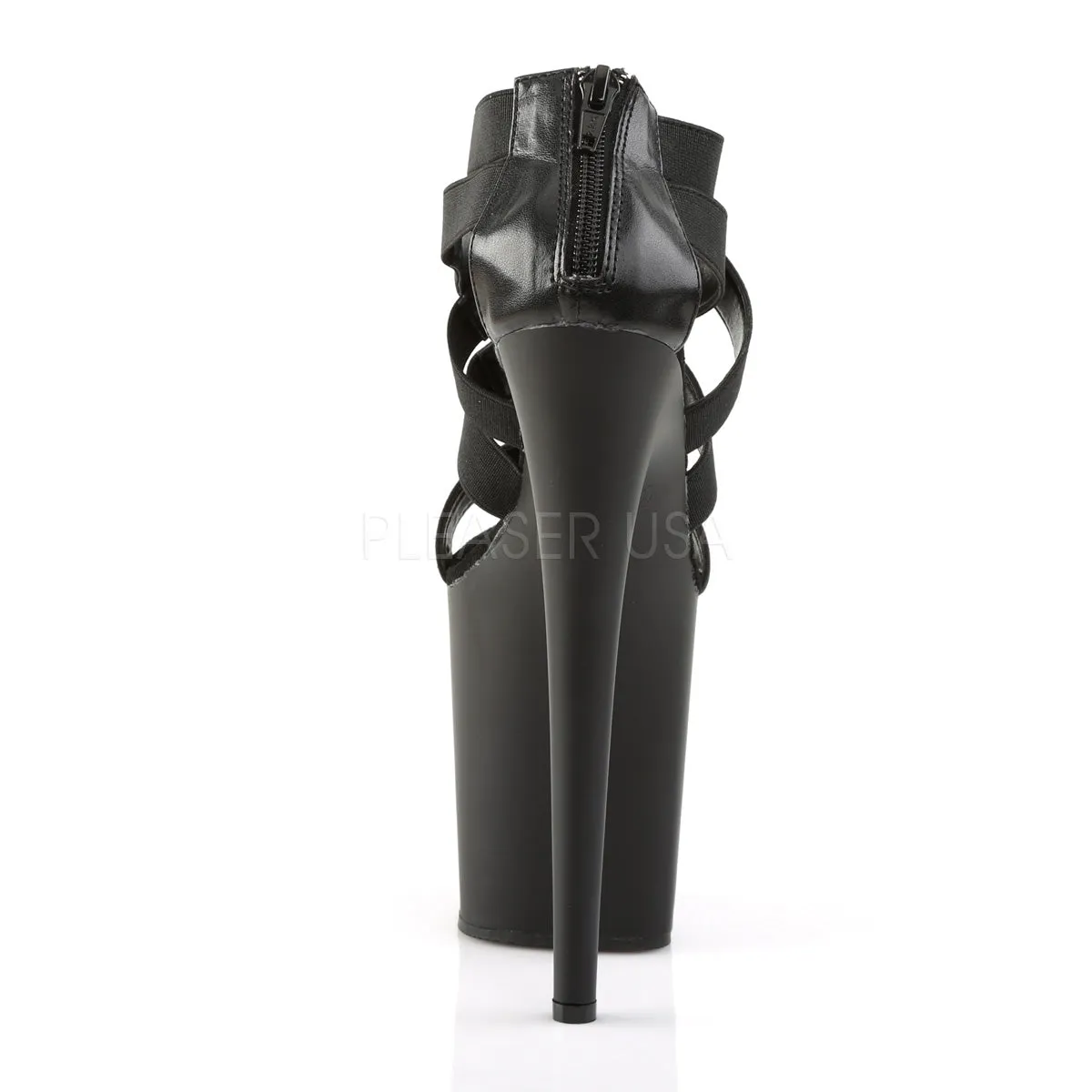 FLAMINGO-869  Black Elastic Band-Faux Leather/Black Matte