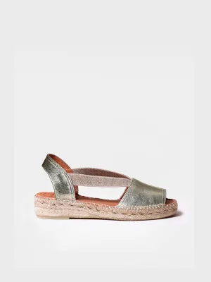 Flat leather sandal with elastics - ETNA