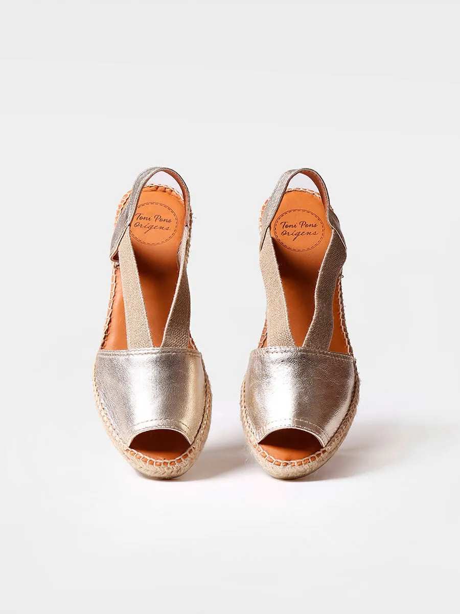 Flat leather sandal with elastics - ETNA
