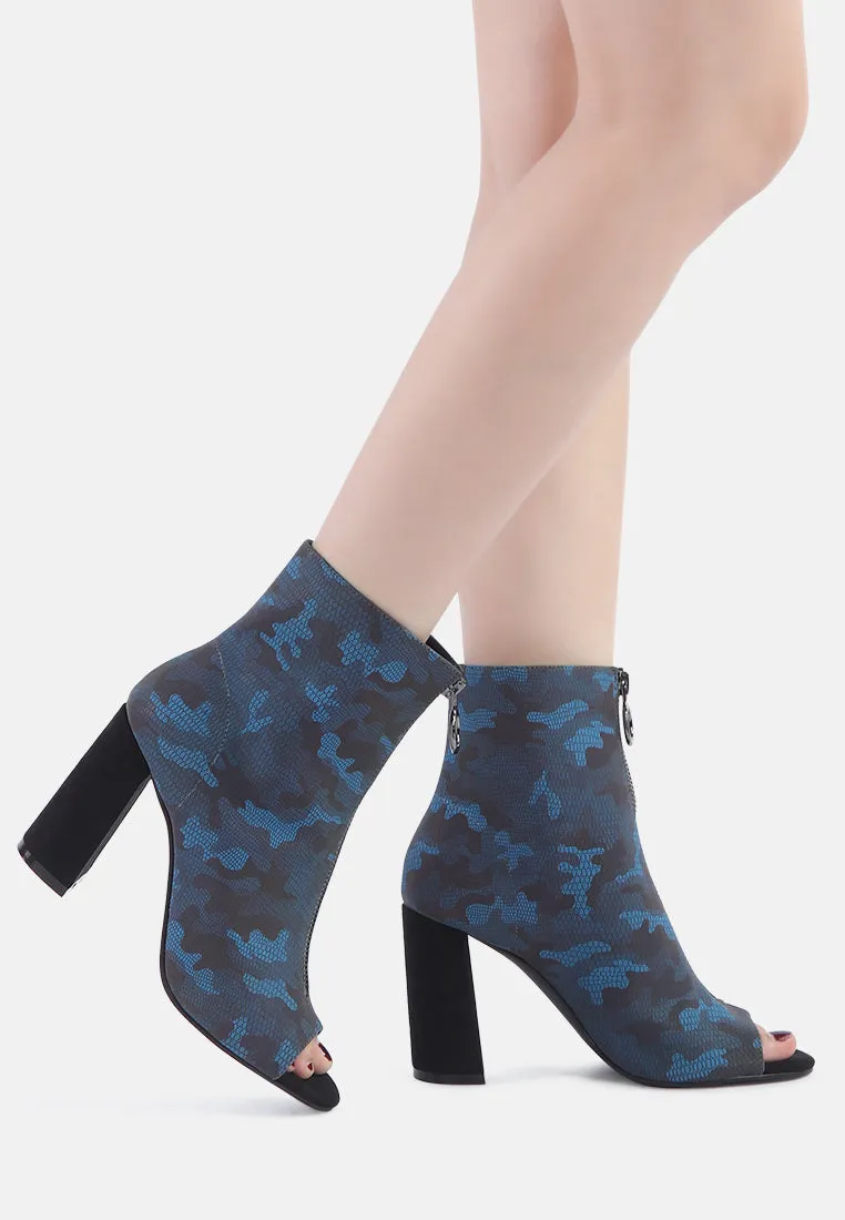 floarea knitted peep toe block heel sandals