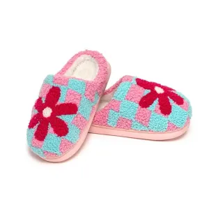 Flower Check Slippers