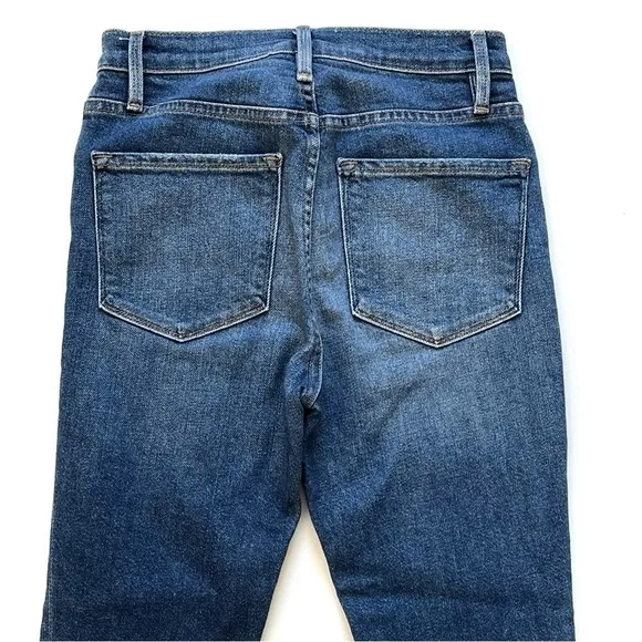 Frame Ali High Rise Skinny in Juniper Medium Wash Mid Rise Jeans Denim Size 25