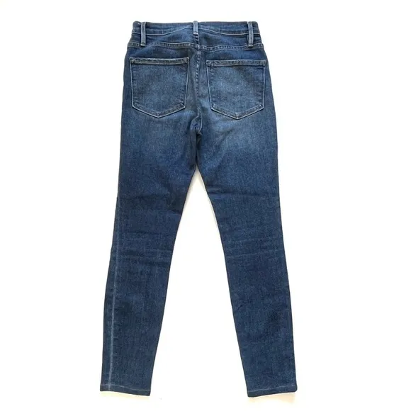 Frame Ali High Rise Skinny in Juniper Medium Wash Mid Rise Jeans Denim Size 25