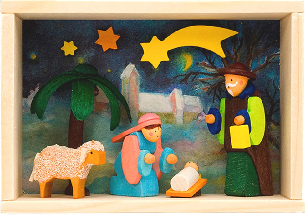 German Matchbox Scene: Nativity