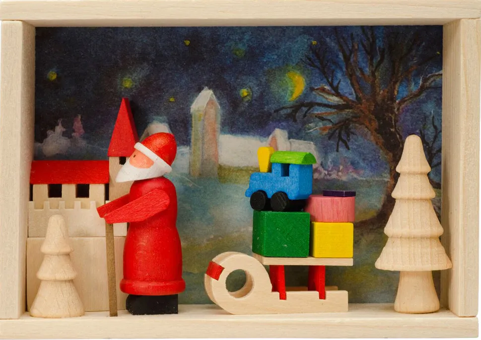 German Matchbox Scene: Santa's Sleigh
