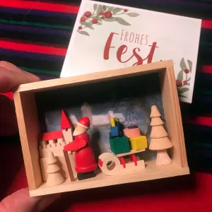 German Matchbox Scene: Santa's Sleigh